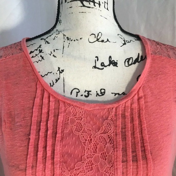 LC Lauren Conrad Woman's Crew Neck Sleeveless Lace Front Blouse Sz S - Picture 5 of 6